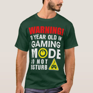 Camiseta Aviso 11 Anos de Idade No Modo Jogo Presente para 