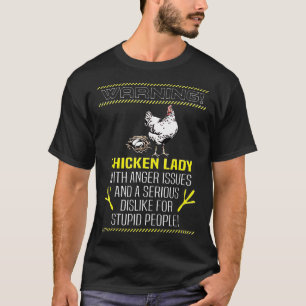Camiseta Aviso: A Dama De Frango Com Problemas De Raiva Nã