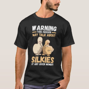 Camiseta Aviso A Esta Pessoa Pode Falar Sobre Galinhas Silk