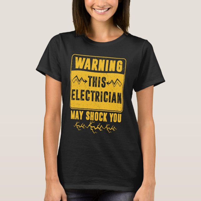 Camiseta Aviso A Este Elétrico Pode Chocar-Te Técnico (Frente)