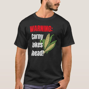 Camiseta Aviso à Frente sobre Piadas Corny
