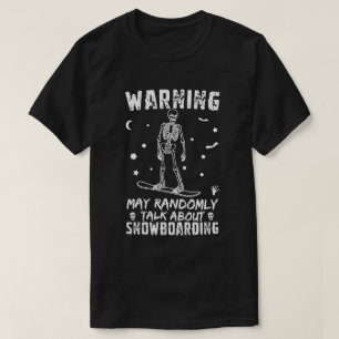 Camiseta Aviso aleatório sobre snowboard