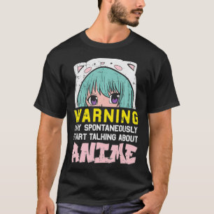 Camiseta Aviso ao anime Gótico estético, manga japonesa, bo