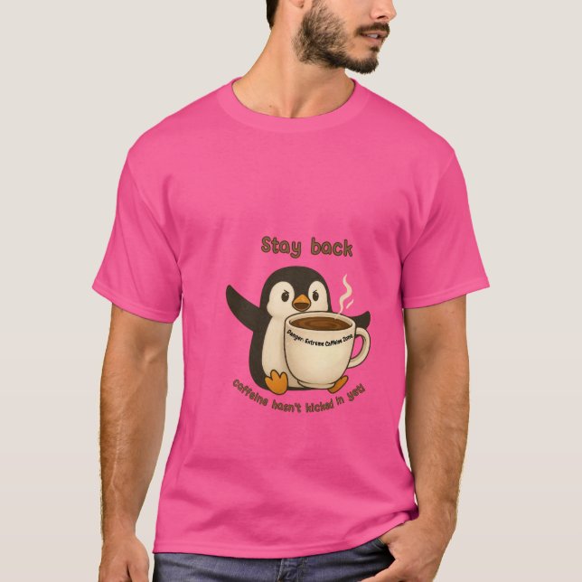 Camiseta Aviso ao Café Pinguim (Frente)