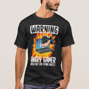 Camiseta Aviso Aos Jogadores Irritados Cuidado Com Os Objet