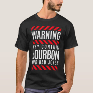 Camiseta Aviso Contém Uísque Bourbon Pai & Piadas