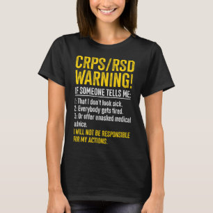 Camiseta Aviso CRPS RSD Aviso de Persistência CRPS de Persi