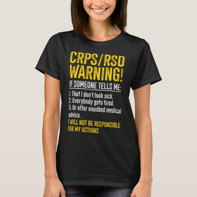 Camiseta Aviso CRPS RSD Aviso de Persistência CRPS de Persi (Frente)