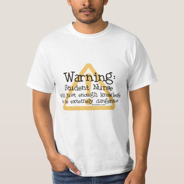 Camiseta Aviso da enfermeira de estudante (Frente)