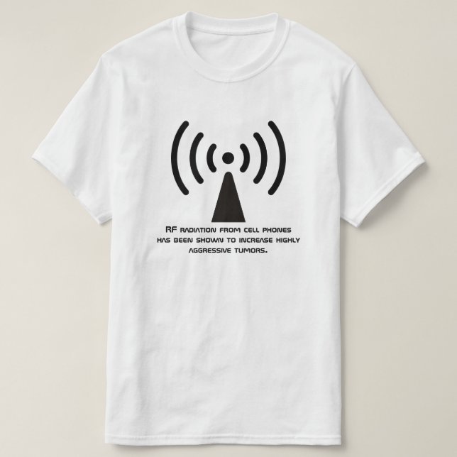 Camiseta Aviso da radiação do RF (Frente do Design)