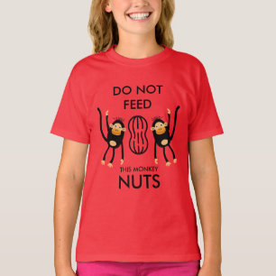 Camiseta Aviso de Alergia a Nozes para Crianças