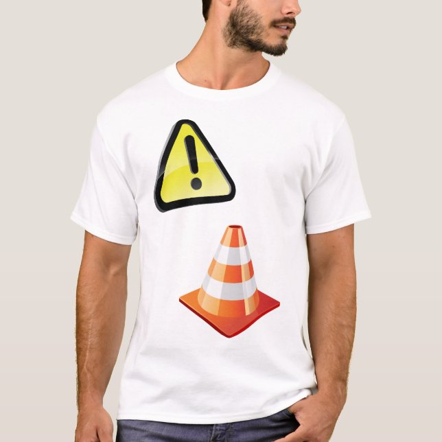 Camiseta Aviso de Cone de Tráfego de Precaução (Frente)