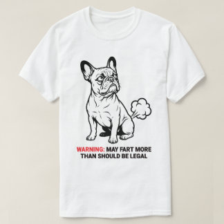 Camiseta Aviso de Flatulência de Bulldog Francês