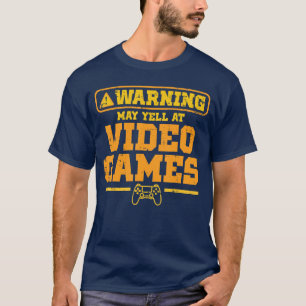 Camiseta Aviso de jogador pode gritar videogames jogos meni