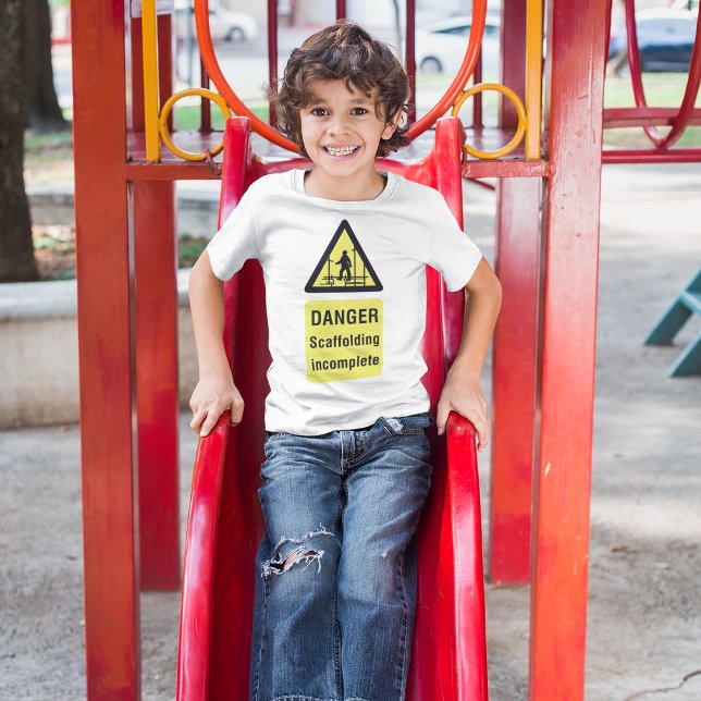 Camiseta Aviso de local incompleto do Danger Scaffolding (Criador carregado)