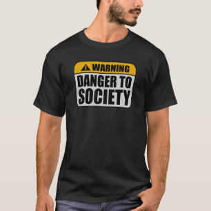 Camiseta Aviso De Perigo Ofensivo Para A Advertência De Cui