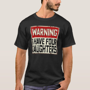 Camiseta Aviso de Piada de Papai Masculino Eu Tenho Quatro