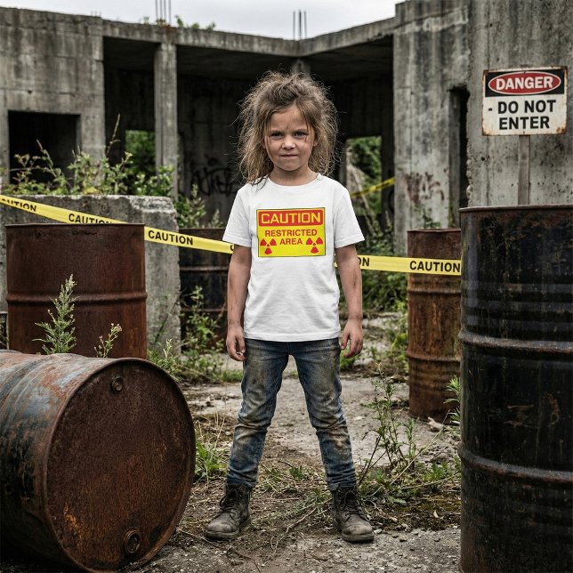 Camiseta Aviso de Risco de Radiação de Área Limitada de Pre (Criador carregado)