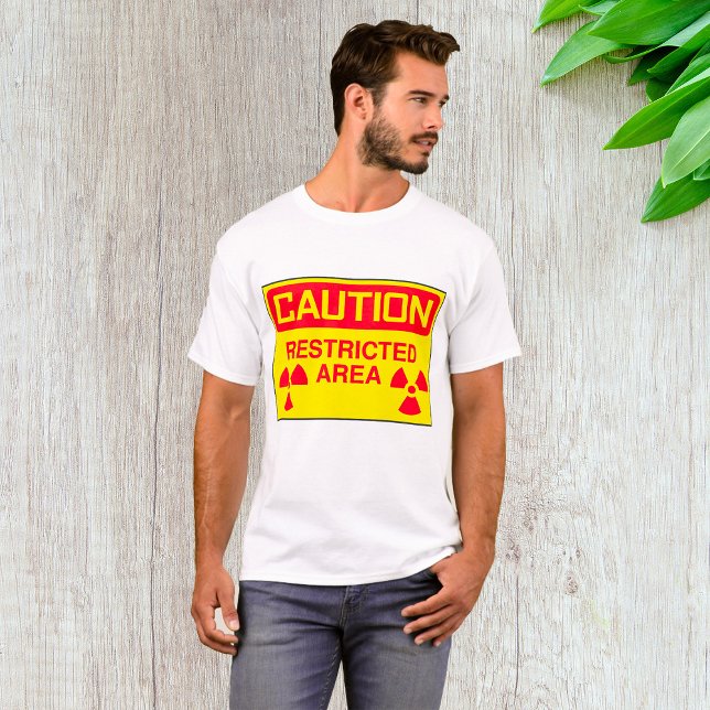 Camiseta Aviso de Risco de Radiação de Área Limitada de Pre (Criador carregado)