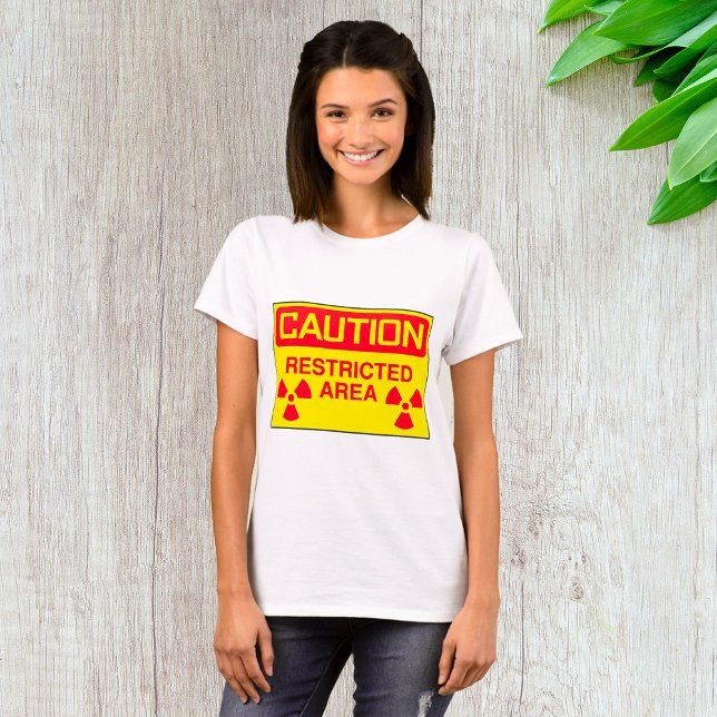 Camiseta Aviso de Risco de Radiação de Área Limitada de Pre (Criador carregado)