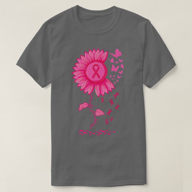 Camiseta Aviso de Sensibilização do Cancer de Fita Rosa de  (Frente do Design)