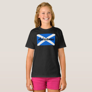 Camiseta Aviso de Sinalizador Escocês de Nome Personalizad