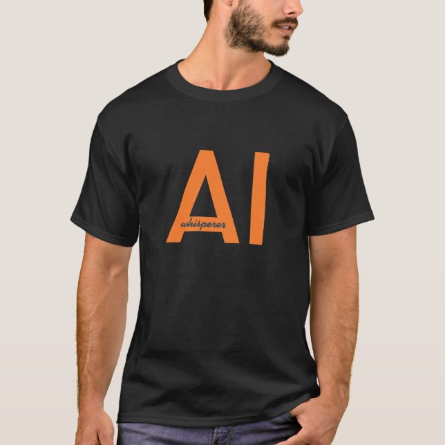 Camiseta Aviso de sussurro AI laranja engenheiro (Frente)