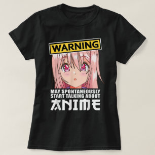 Camiseta Aviso Design Divertido Amante de Anime