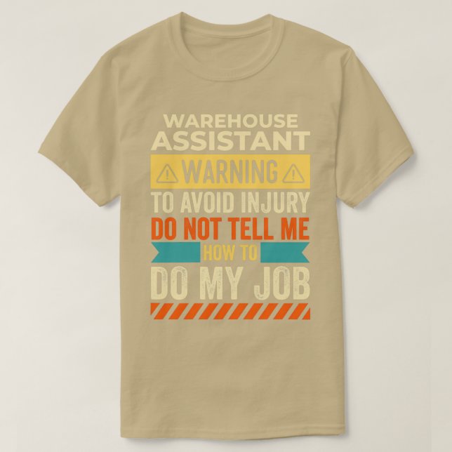 Camiseta Aviso do Assistente de Depósito 2 (Frente do Design)
