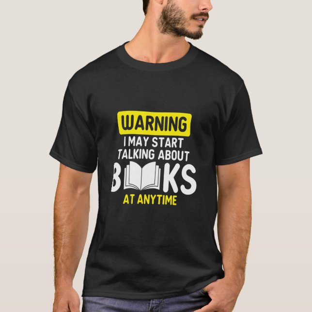 Camiseta Aviso do Bookworm de Nerd do Livro de Leitura (Frente)