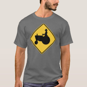 Camiseta Aviso do sinal de estrada do trator
