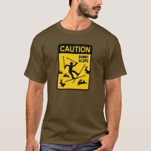 Camiseta AVISO: Encosta do Coelho - Placa de Aviso Divertid