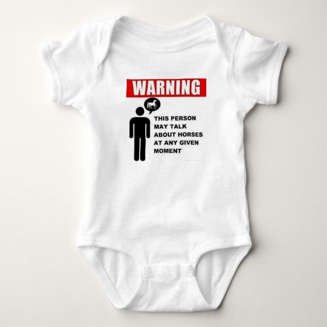 Camiseta Aviso!  Esta pessoa pode falar sobre cavalos! (Frente)