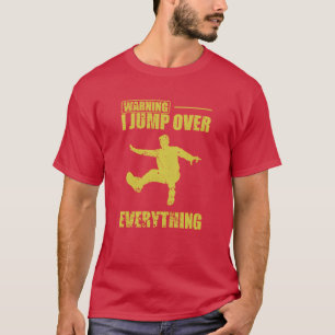 Camiseta Aviso Eu salto sobre tudo Esporte de Parkour engra