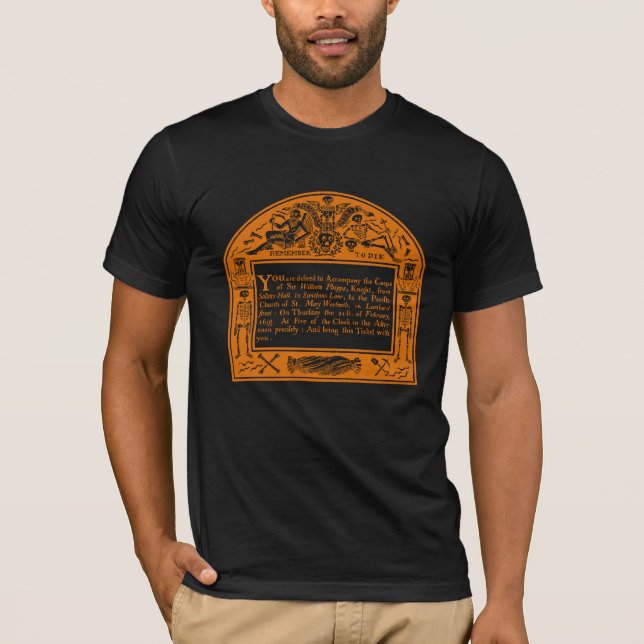 Camiseta Aviso Funeral Inglês Elegante 18º C (Frente)