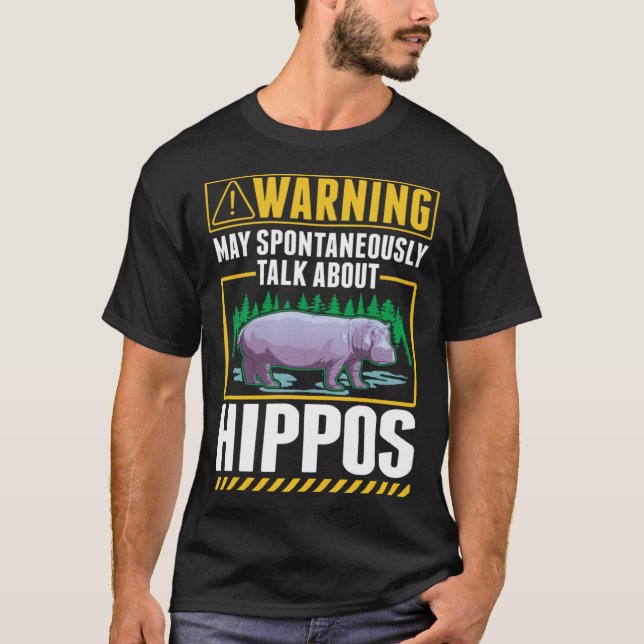 Camiseta Aviso Hippo Hippopotamus 1 (Frente)