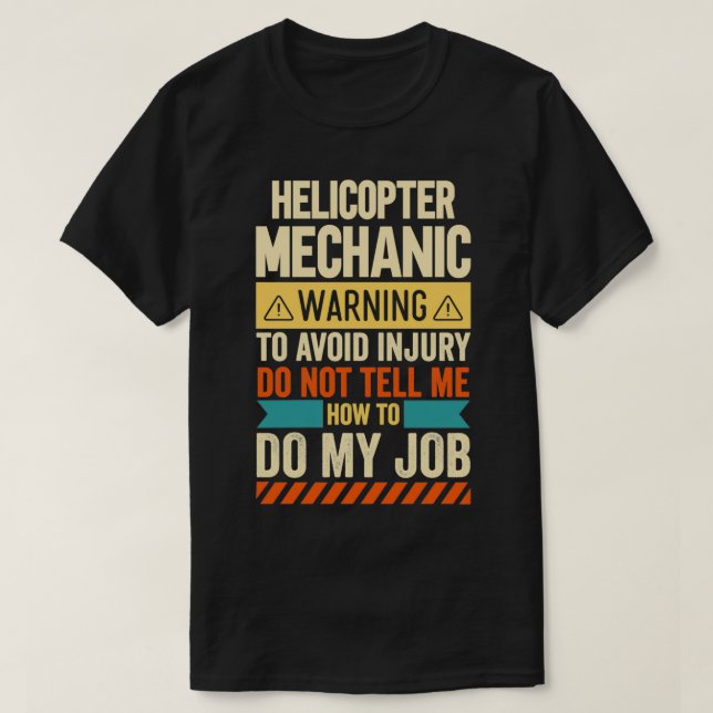 Camiseta Aviso Mecânico do Helicóptero 2 (Frente do Design)