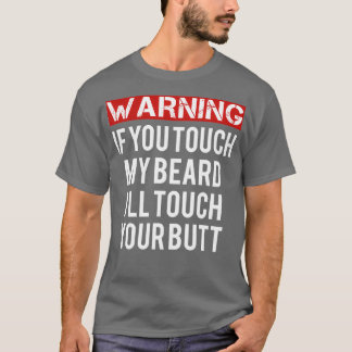 Camiseta aviso não tocar na minha barba