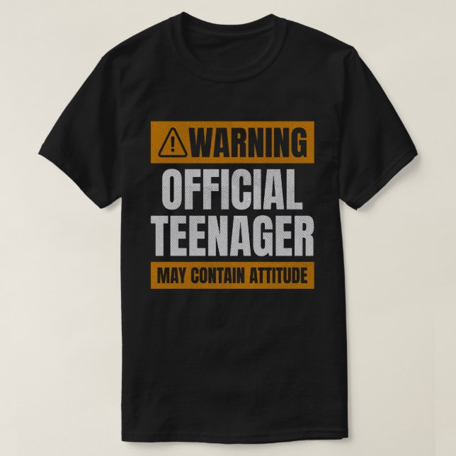 Camiseta Aviso oficial do adolescente (Frente do Design)