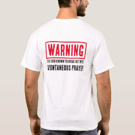 Camiseta Aviso Oração Espontânea Engraçado Religioso