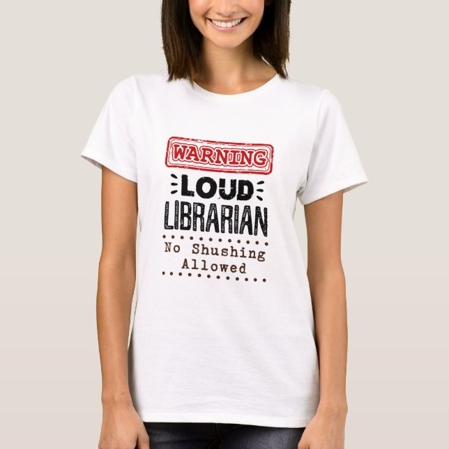 Camiseta Aviso para a alta biblioteca sem permissão de shus (Frente)