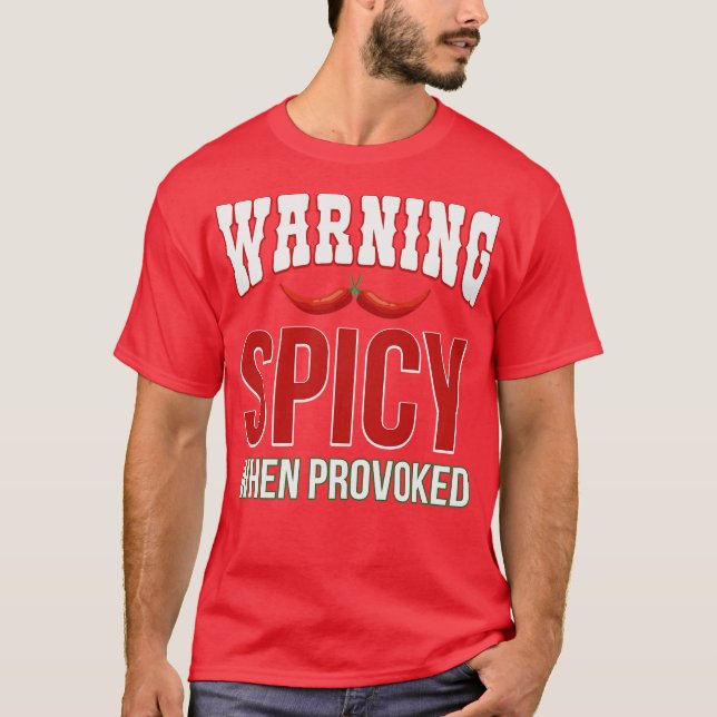 Camiseta Aviso Picante Quando Provocado (Frente)