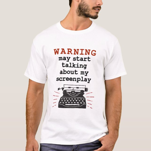 Camiseta Aviso Pode Começar A Falar Sobre A Minha Tela (Frente)