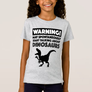 Camiseta Aviso! Pode Começar A Falar Sobre Dinossauros