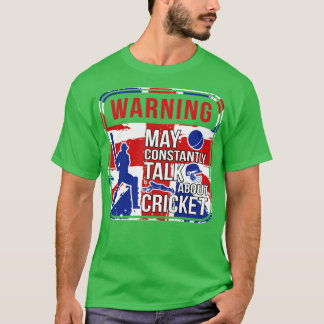 Camiseta Aviso Pode Constantemente Falar Sobre Críquete