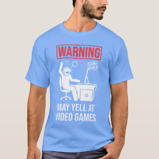 Camiseta Aviso Pode Gritar Nos Jogos De Vídeo Gamer Diverti