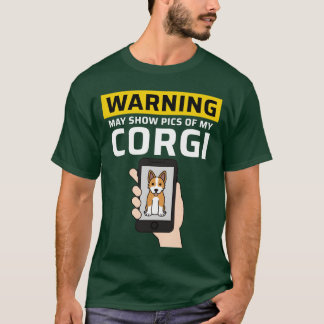 Camiseta Aviso Pode Mostrar Fotos Do Meu Corgi retrô