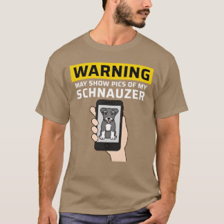 Camiseta Aviso Pode Mostrar Fotos Do Meu Schnauzer vintage