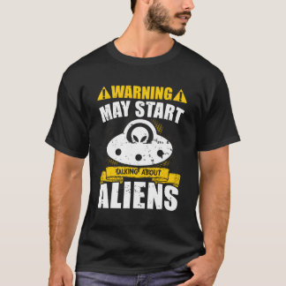 Camiseta Aviso Pode Rua Falando Sobre Aliens