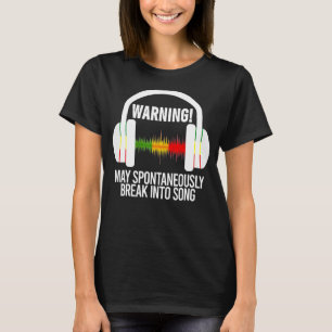 Camiseta Aviso Pode Spontaneamente Se Incorporar Em Música